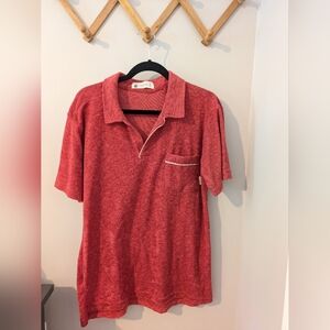 Laguna Retro Men's Terrycloth Red Polo Shirt
